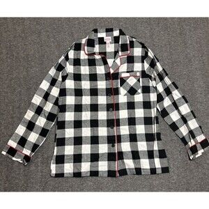 Wondershop Target Women’s Sleepwear Long Sleeve Plaid Black Medium